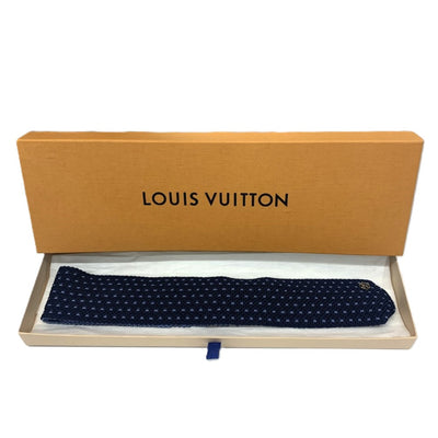LOUIS VUITTON(ルイ・ヴィトン) クラヴァット ウェイビン ネクタイ MP2893 シルク100% ネイビー×ライトブルー メンズ 【102061294003】