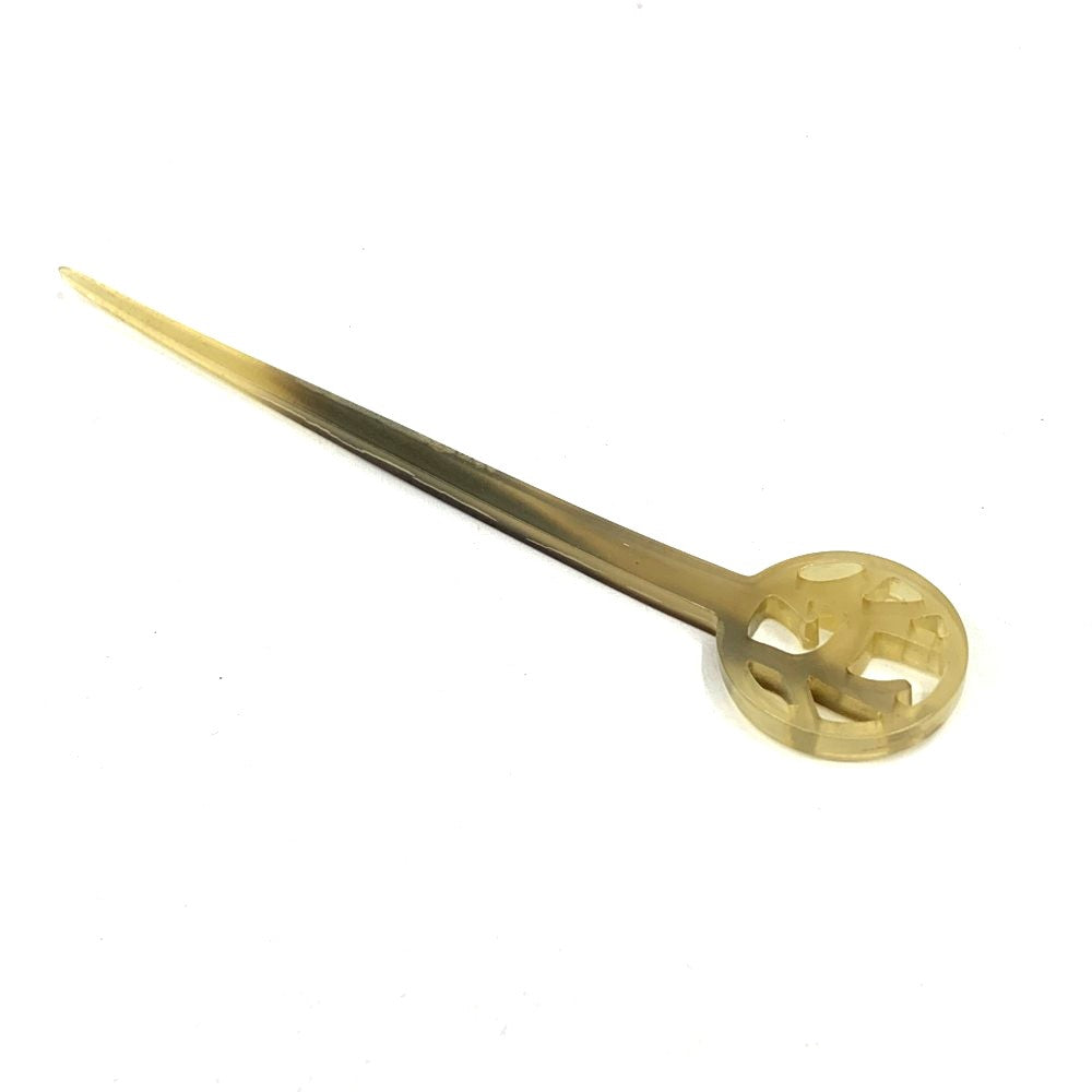 エルメス　ヘアスティック　バッファローボーン　かんざし　ヘアアクセサリー HERMES(エルメス) Hロゴ バッファローホーン ヘアスティック