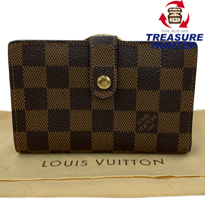 LOUIS VUITTON ダミエ ポルト モネ ビエ ヴィエノワ N61664 ブラウン がま口 二つ折り財布 ルイヴィトン 【102061451006】