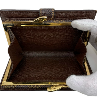 LOUIS VUITTON ダミエ ポルト モネ ビエ ヴィエノワ N61664 ブラウン がま口 二つ折り財布 ルイヴィトン 【102061451006】
