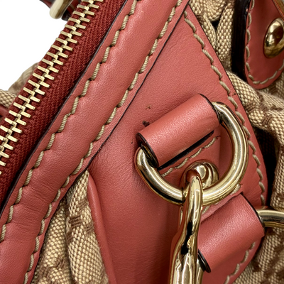 GUCCI ディアマンテ スーキー 2wayトートバッグ 223974 ベージュ×ピンク グッチ 【102061484007】