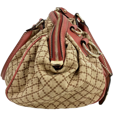 GUCCI ディアマンテ スーキー 2wayトートバッグ 223974 ベージュ×ピンク グッチ 【102061484007】