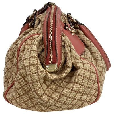 GUCCI ディアマンテ スーキー 2wayトートバッグ 223974 ベージュ×ピンク グッチ 【102061484007】