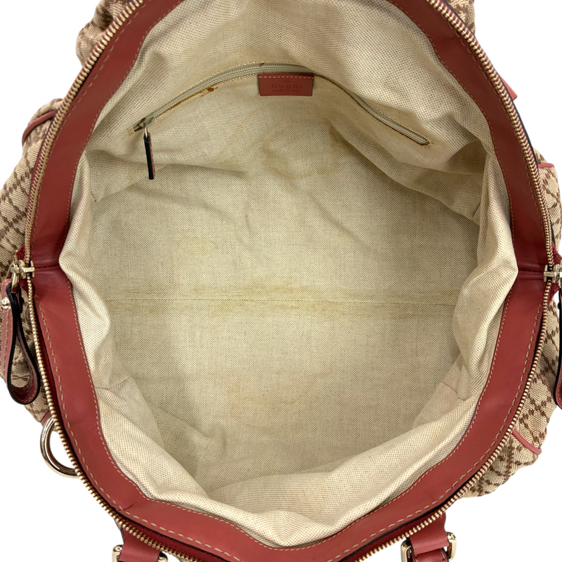 GUCCI ディアマンテ スーキー 2wayトートバッグ 223974 ベージュ×ピンク グッチ 【102061484007】