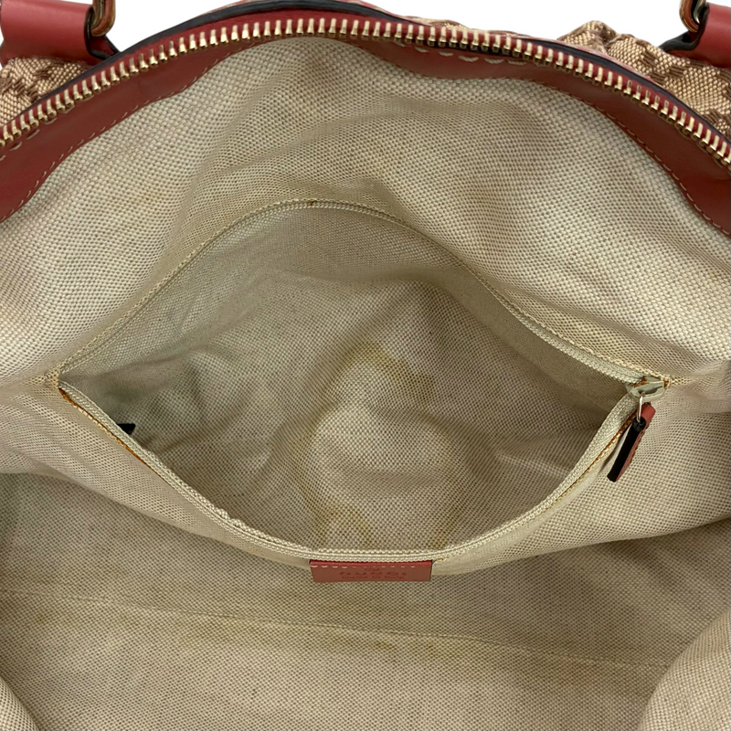 GUCCI ディアマンテ スーキー 2wayトートバッグ 223974 ベージュ×ピンク グッチ 【102061484007】