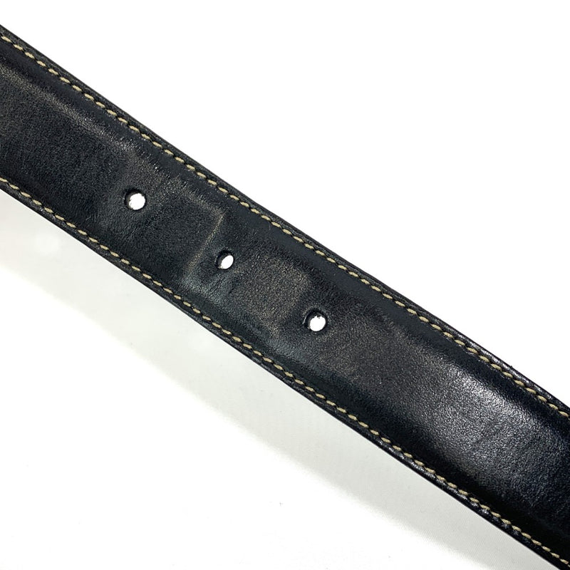 GUCCI(グッチ)　バンブー付きスクエアバックル ベルト 154648・486539 サイズ34 約82-87cm相当 レザー ブラック シルバー金具  【102061508003】