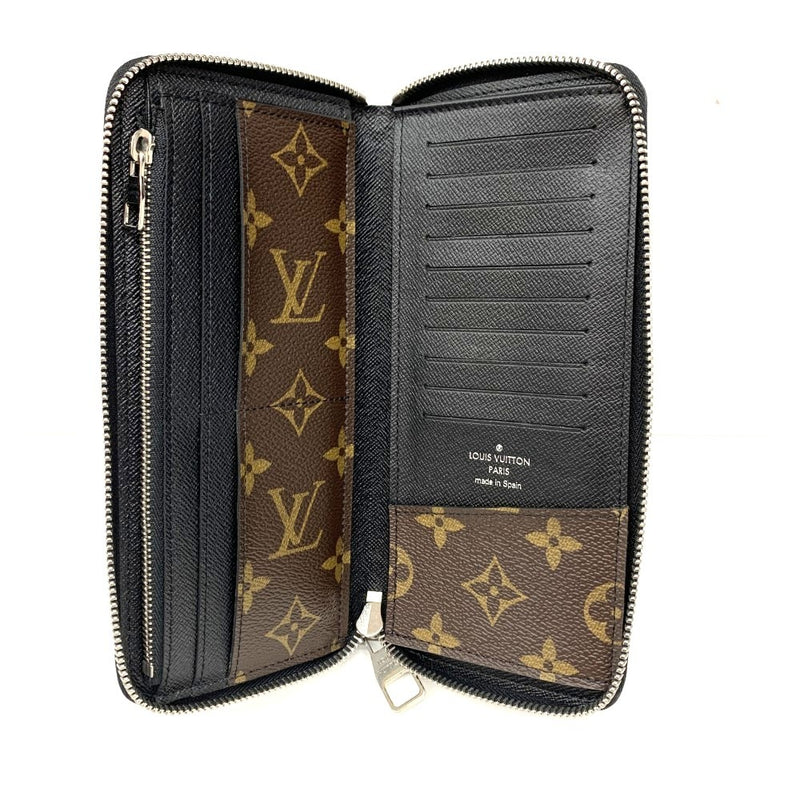 LOUIS VUITTON(ルイ・ヴィトン) モノグラムマカサー ジッピーウォレット・ヴェルティカル M60109 モノグラムレザー ブラック/ブラウン メンズ 長財布 【102061550005】