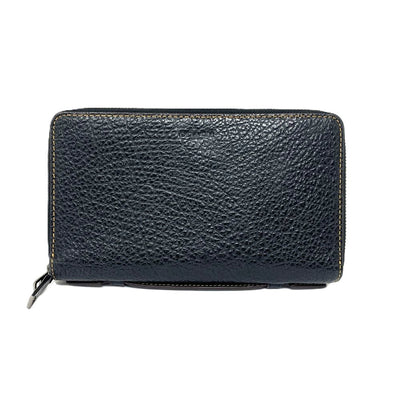 COACH（コーチ） Wジップ トラベルオーガナイザー F87104 バッファローエンボスドレザー ブラック ファスナー開閉 【102061565001】
