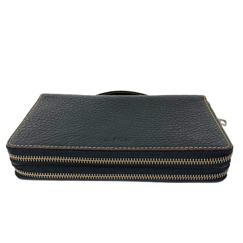 COACH（コーチ） Wジップ トラベルオーガナイザー F87104 バッファローエンボスドレザー ブラック ファスナー開閉 【102061565001】