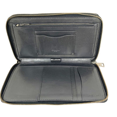 COACH（コーチ） Wジップ トラベルオーガナイザー F87104 バッファローエンボスドレザー ブラック ファスナー開閉 【102061565001】