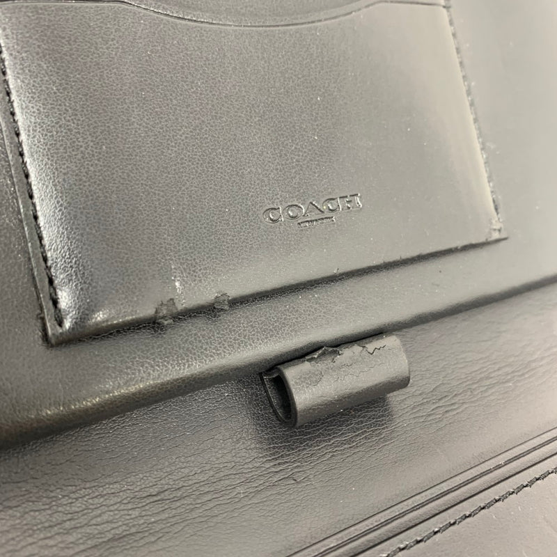 COACH（コーチ） Wジップ トラベルオーガナイザー F87104 バッファローエンボスドレザー ブラック ファスナー開閉 【102061565001】