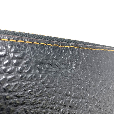 COACH（コーチ） Wジップ トラベルオーガナイザー F87104 バッファローエンボスドレザー ブラック ファスナー開閉 【102061565001】