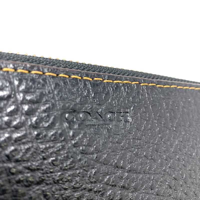 COACH（コーチ） Wジップ トラベルオーガナイザー F87104 バッファローエンボスドレザー ブラック ファスナー開閉 【102061565001】