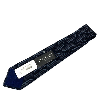 GUCCI(グッチ) ネクタイ ストライプ ネイビー シルク100％  タグ付き未使用品 【102061572001】