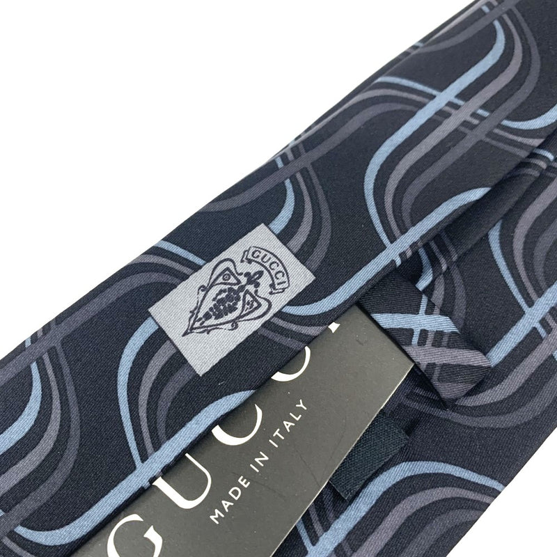 GUCCI(グッチ) ネクタイ ストライプ ネイビー シルク100％  タグ付き未使用品 【102061572001】