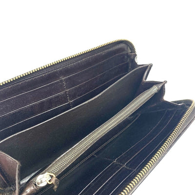 GUCCI(グッチ) GGキャンバス×クロコ ファスナー長財布 228237・0959 ベージュ×ダークブラウン  【102061589003】