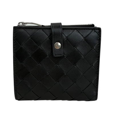 BOTTEGA VENETA イントレチャート 二つ折り財布 600270 ブラック ボッテガヴェネタ 【102061604006】
