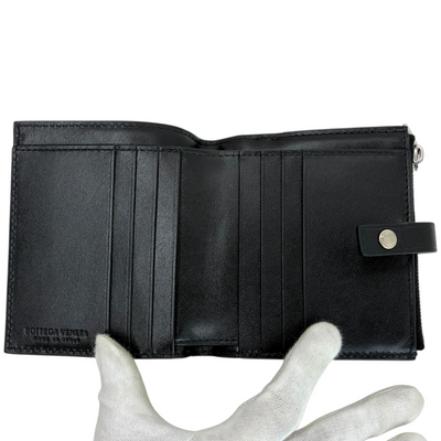 BOTTEGA VENETA イントレチャート 二つ折り財布 600270 ブラック ボッテガヴェネタ 【102061604006】