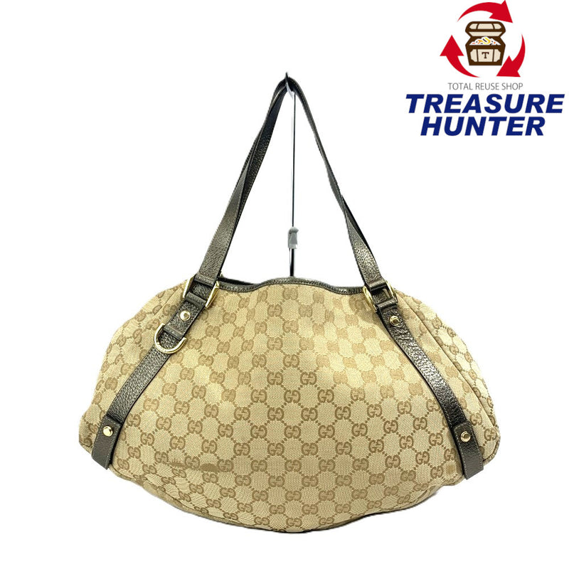 GUCCI(グッチ) GGキャンバス アビー GGキャンバス×レザー ベージュ系/ブラウン系 スナップボタン開閉 レディース 【102061644001】