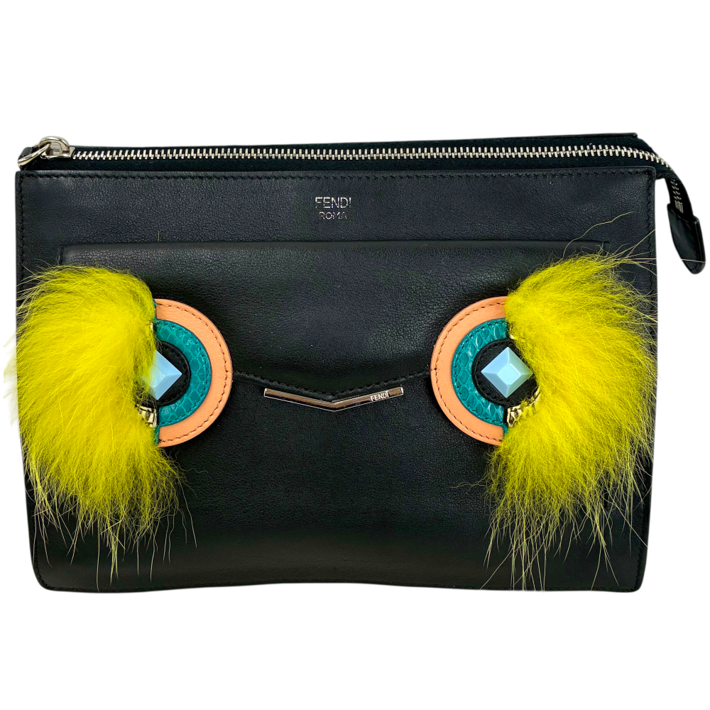 FENDI レザー ショルダーバッグ バグズモンスター 8M0369-88F ブラック