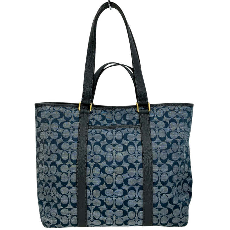 COACH シグネチャーシャンブレー ダブルハンドトートバッグ C8182 ブルー コーチ 【102061848007】