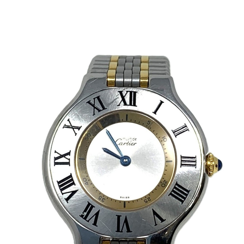 Cartier(カルティエ)　マスト21 ヴァンテン　腕時計　1330　SS×GP コンビ シルバー文字盤　クォーツ レディース ウォッチ 【102061895005】