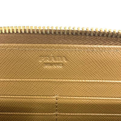 PRADA(プラダ) サフィアーノ　ラウンドファスナー長財布　1ML506 レザー　ブラウン　ファスナー開閉式　レディース ウォレット 【102061897005】
