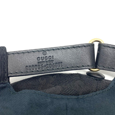 GUCCI(グッチ) GGキャンバス　シェリーライン　ベースボールキャップ　サイズ表記M/58　204891　キャンバス×レザー　ブラック 【102061943005】