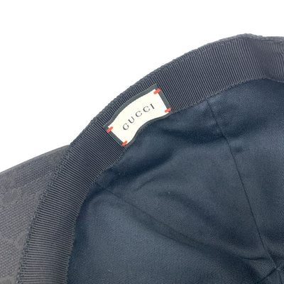 GUCCI(グッチ) GGキャンバス　シェリーライン　ベースボールキャップ　サイズ表記M/58　204891　キャンバス×レザー　ブラック 【102061943005】