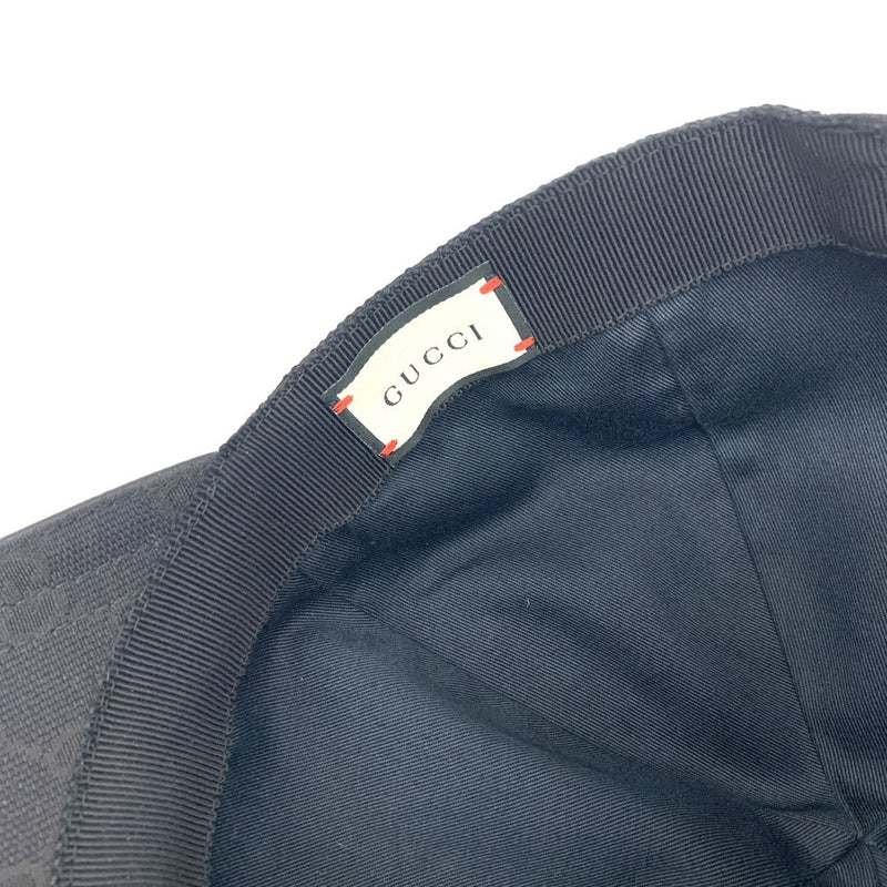 GUCCI(グッチ) GGキャンバス　シェリーライン　ベースボールキャップ　サイズ表記M/58　204891　キャンバス×レザー　ブラック 【102061943005】