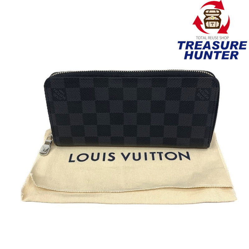 LOUIS VUITTON(ルイ・ヴィトン)　ダミエ　ジッピーウォレット　ヴェルティカル　N63095 ダミエレザー グラフィット　ブラック系　メンズ 長財布 【102061974005】