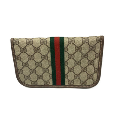 GUCCI(グッチ)　GGプラス　シェリーラインポーチ　PVC　ベージュ×ブラウン　014・115・5205　 【102062057003】