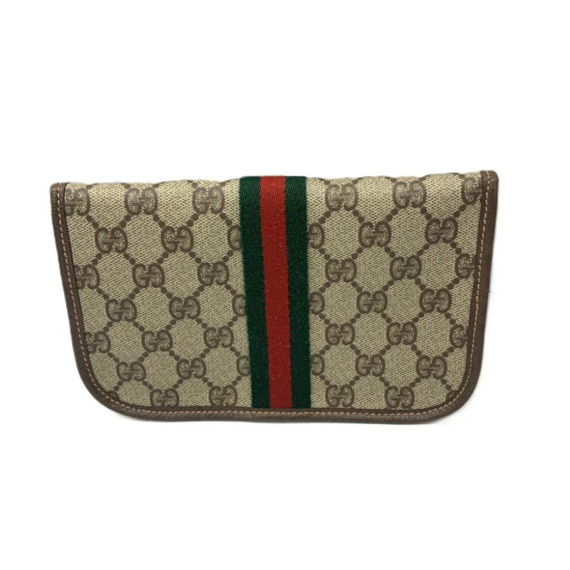 GUCCI(グッチ)　GGプラス　シェリーラインポーチ　PVC　ベージュ×ブラウン　014・115・5205　 【102062057003】