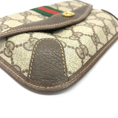 GUCCI(グッチ)　GGプラス　シェリーラインポーチ　PVC　ベージュ×ブラウン　014・115・5205　 【102062057003】
