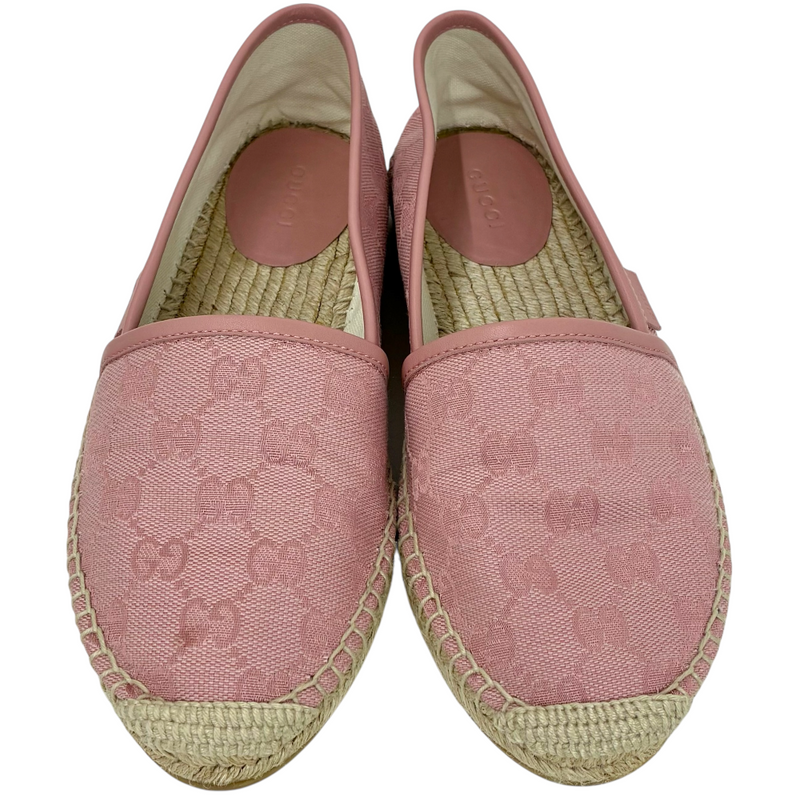GUCCI GGキャンバス エスパドリーユ スリッポン 466902 サイズ37(約22cm相当) ピンク グッチ 【102062085007】