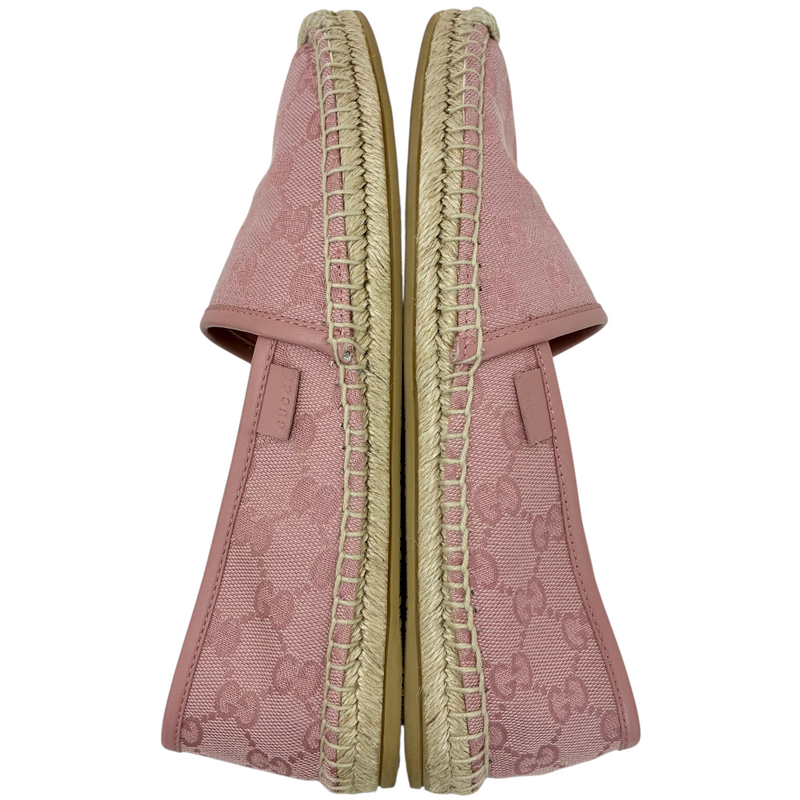 GUCCI GGキャンバス エスパドリーユ スリッポン 466902 サイズ37(約22cm相当) ピンク グッチ 【102062085007】