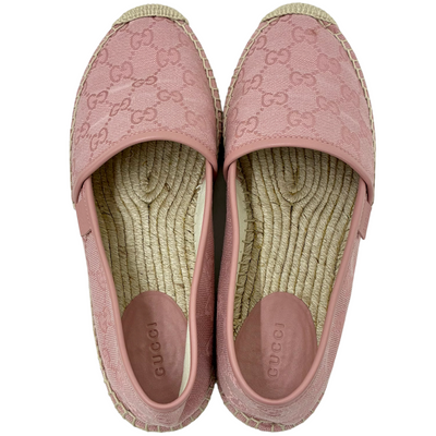 GUCCI GGキャンバス エスパドリーユ スリッポン 466902 サイズ37(約22cm相当) ピンク グッチ 【102062085007】