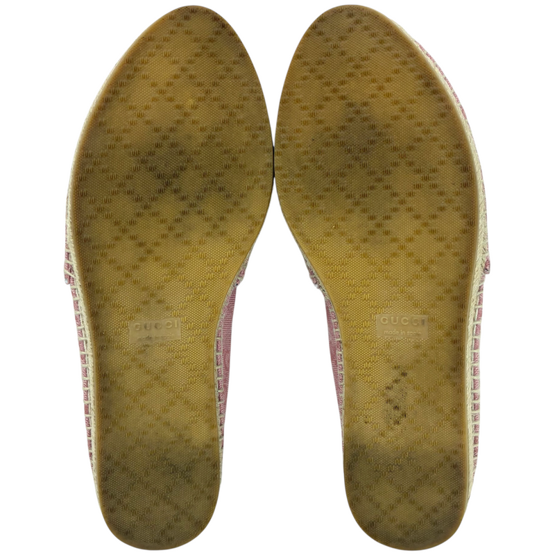 GUCCI GGキャンバス エスパドリーユ スリッポン 466902 サイズ37(約22cm相当) ピンク グッチ 【102062085007】