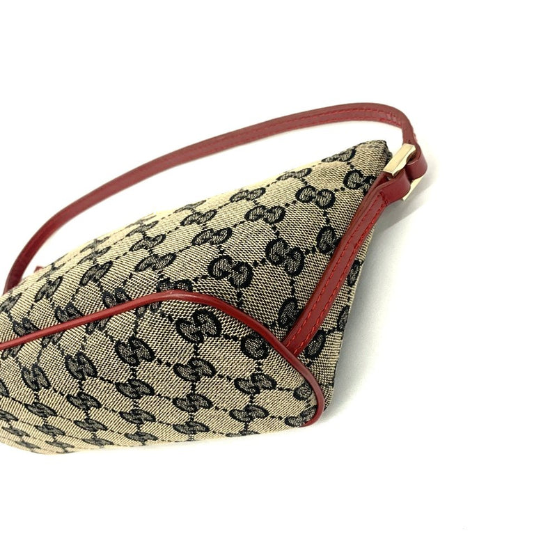 GUCCI(グッチ)　GGキャンバス　アクセサリーポーチ　キャンバス×レザー　ベージュ×ブラック×レッド　039・11032123 【102062089003】