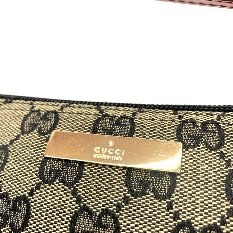 GUCCI(グッチ)　GGキャンバス　アクセサリーポーチ　キャンバス×レザー　ベージュ×ブラック×レッド　039・11032123 【102062089003】