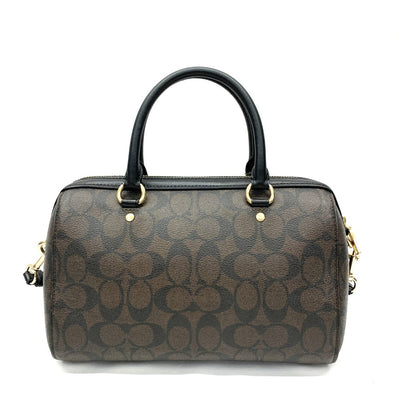 COACH(コーチ)　シグネクチャー　2wayショルダーバッグ　ハンドバッグ　F83607 PVC×レザー　ブラウン レディース 【102062113005】