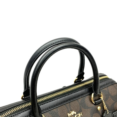 COACH(コーチ)　シグネクチャー　2wayショルダーバッグ　ハンドバッグ　F83607 PVC×レザー　ブラウン レディース 【102062113005】