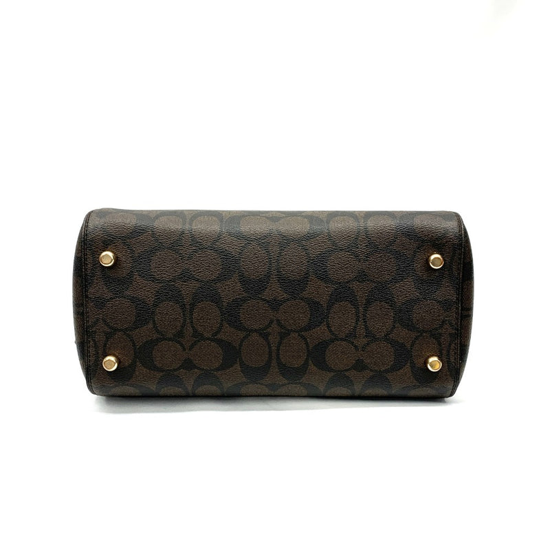 COACH(コーチ)　シグネクチャー　2wayショルダーバッグ　ハンドバッグ　F83607 PVC×レザー　ブラウン レディース 【102062113005】