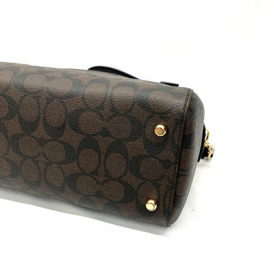 COACH(コーチ)　シグネクチャー　2wayショルダーバッグ　ハンドバッグ　F83607 PVC×レザー　ブラウン レディース 【102062113005】