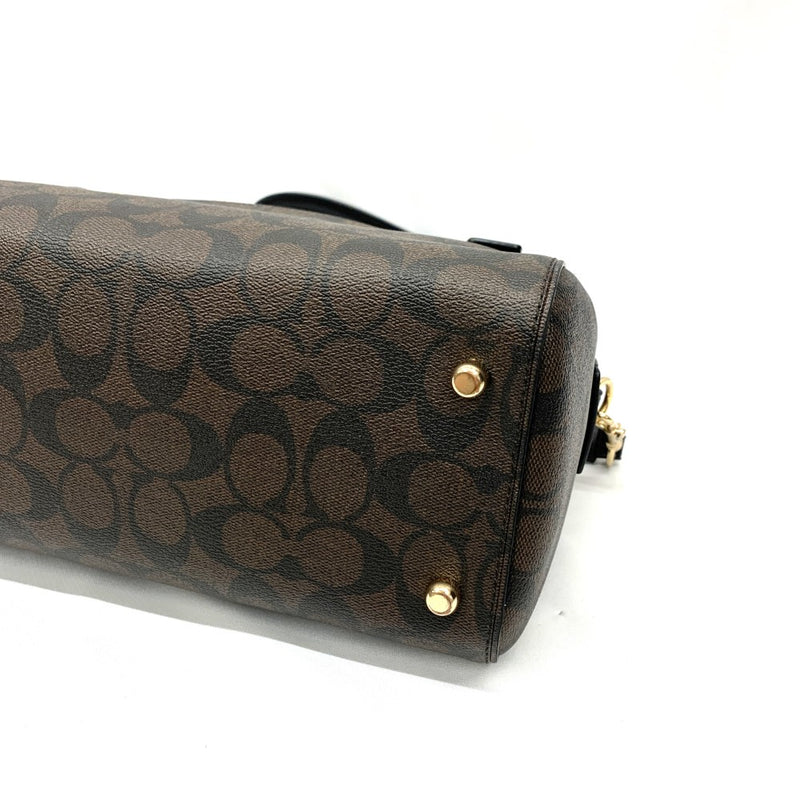 COACH(コーチ)　シグネクチャー　2wayショルダーバッグ　ハンドバッグ　F83607 PVC×レザー　ブラウン レディース 【102062113005】