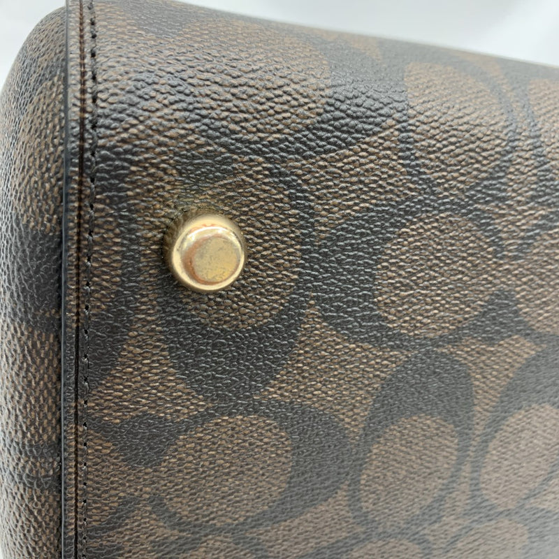 COACH(コーチ)　シグネクチャー　2wayショルダーバッグ　ハンドバッグ　F83607 PVC×レザー　ブラウン レディース 【102062113005】