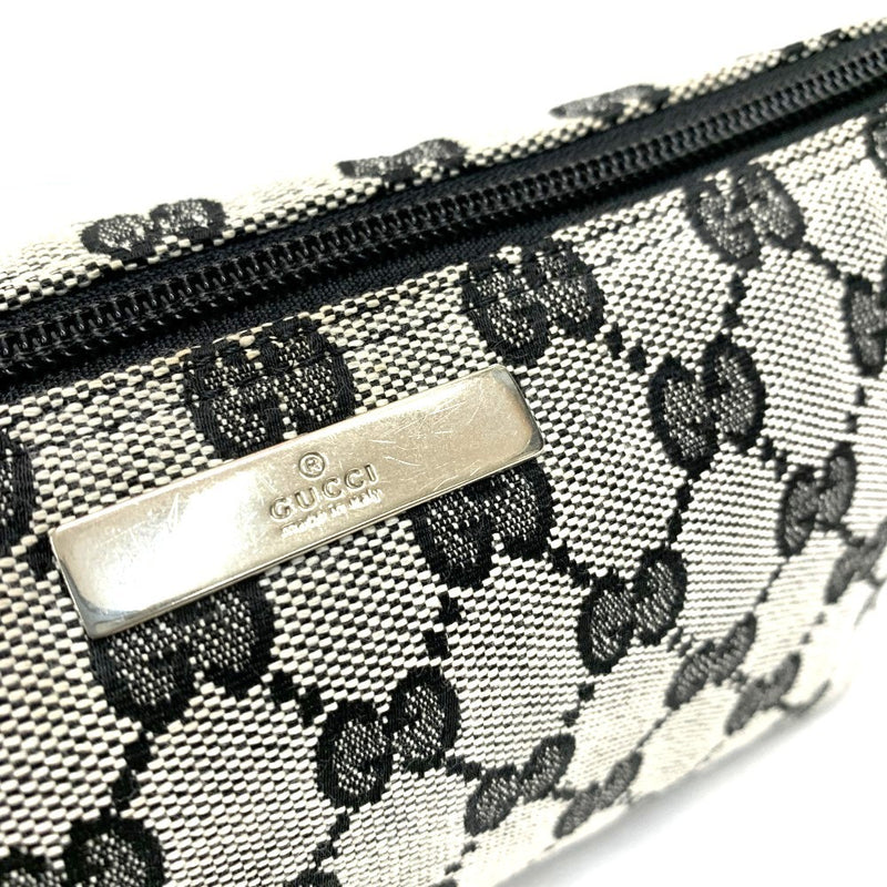GUCCI(グッチ)　GGキャンバス　アクセサリーポーチ　019・1103　2123　グレー×ブラック　キャンバス×レザー　レディースバッグ 【102062164003】