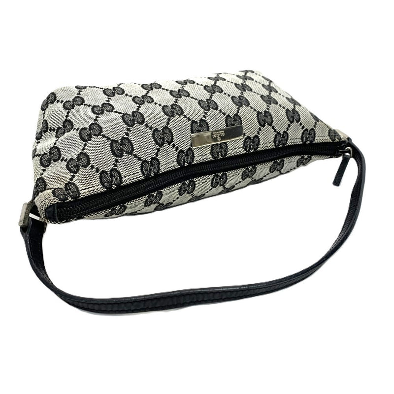 GUCCI(グッチ)　GGキャンバス　アクセサリーポーチ　019・1103　2123　グレー×ブラック　キャンバス×レザー　レディースバッグ 【102062164003】