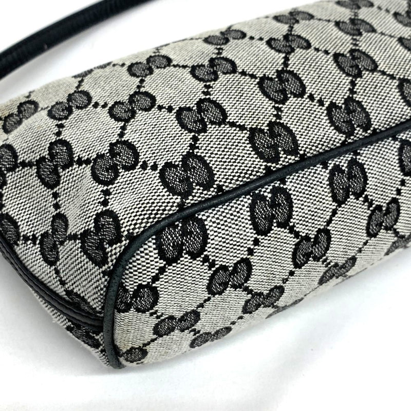 GUCCI(グッチ)　GGキャンバス　アクセサリーポーチ　019・1103　2123　グレー×ブラック　キャンバス×レザー　レディースバッグ 【102062164003】
