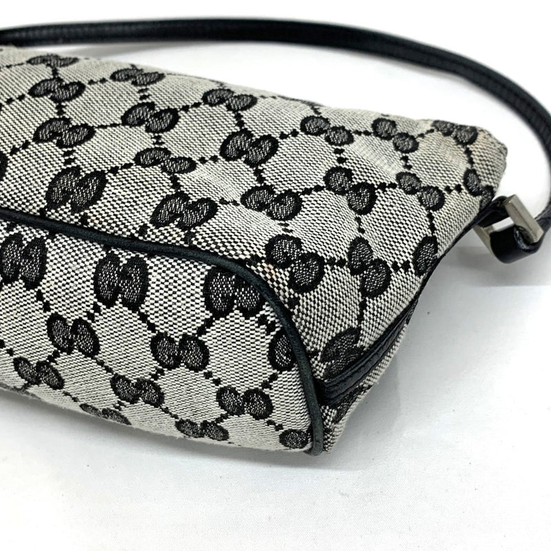 GUCCI(グッチ)　GGキャンバス　アクセサリーポーチ　019・1103　2123　グレー×ブラック　キャンバス×レザー　レディースバッグ 【102062164003】